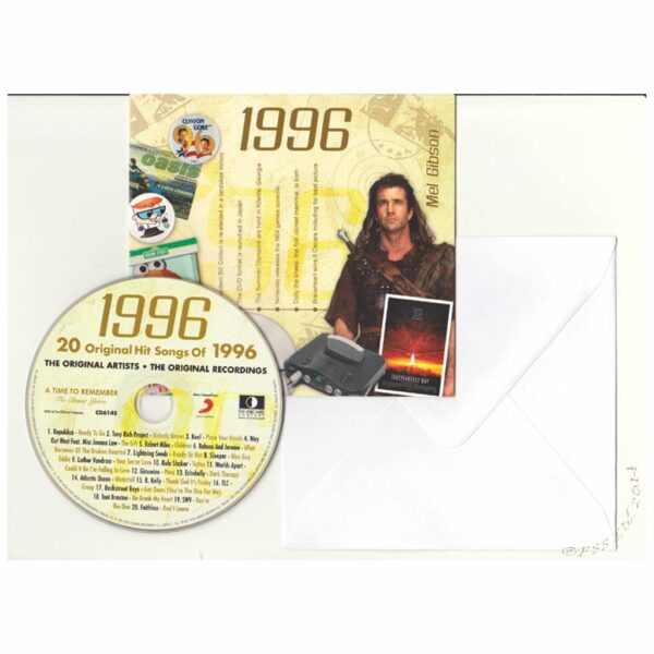29th Anniversary Card with Original Hit Music of 1996. A Time to Remember, The Classic Years. - Image 2