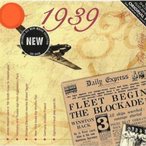 86th Anniversary Card with Original Hit Music of 1939. A Time to Remember, The Classic Years.