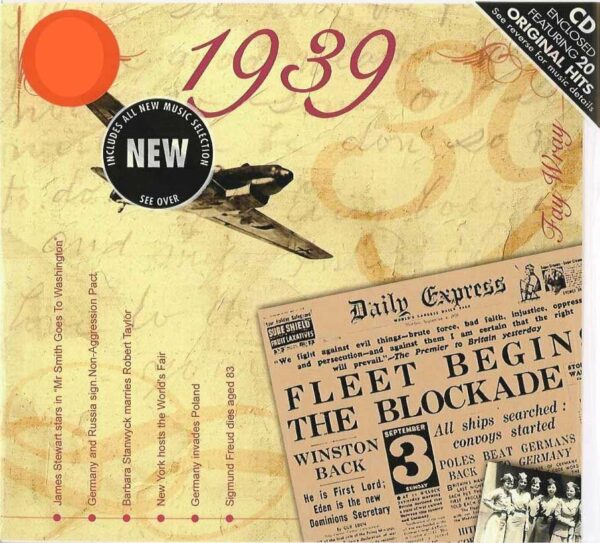 86th Anniversary Card with Original Hit Music of 1939. A Time to Remember, The Classic Years.