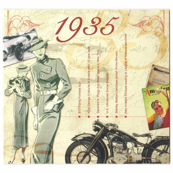 90th Anniversary Card with Original Hit Music of 1935. A Time to Remember, The Classic Years. - Image 6