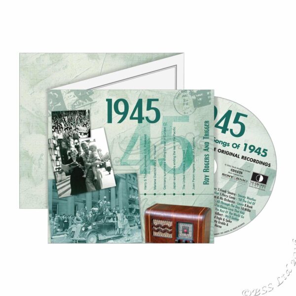 80th Anniversary Card with Original Hit Music of 1945. A Time to Remember, The Classic Years.