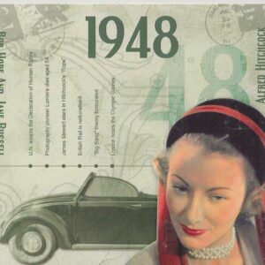 77th Anniversary Card with Original Hit Music of 1948. A Time to Remember, The Classic Years.