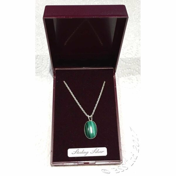 Malachite Oval Pendant - 13th Anniversary Gifts - Image 2