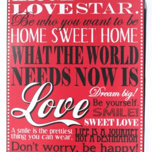 Juliana Home Living Tin Wall Plaque Typography 'Love'