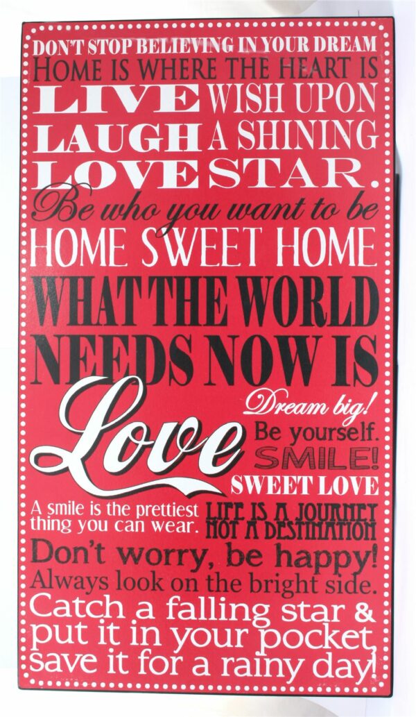 Juliana Home Living Tin Wall Plaque Typography 'Love'