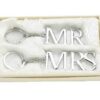 Mr & Mrs Silver plated Key ring gift set