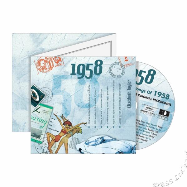 67th Anniversary Card with Original Hit Music of 1958. A Time to Remember, The Classic Years. - Image 3