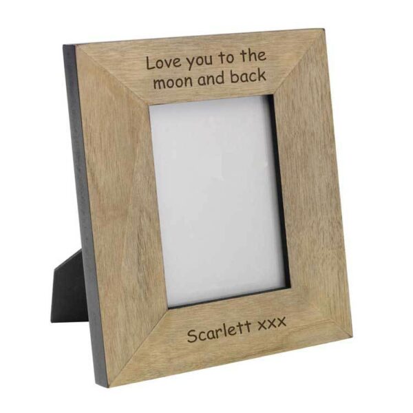 Personalised 5" x 7" Wooden Photo Frame Engraved Free - Image 2