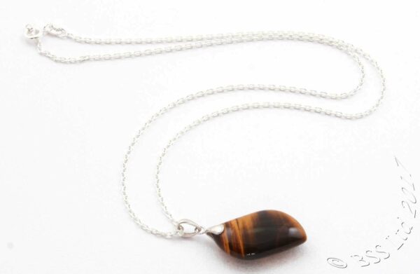 Tiger's Eye Pendant on 18 Inch Sterling Silver Chain