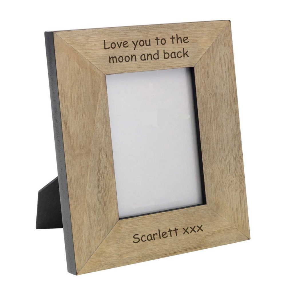 Personalised 5" x 7" Wooden Photo Frame Engraved Free Anniversary