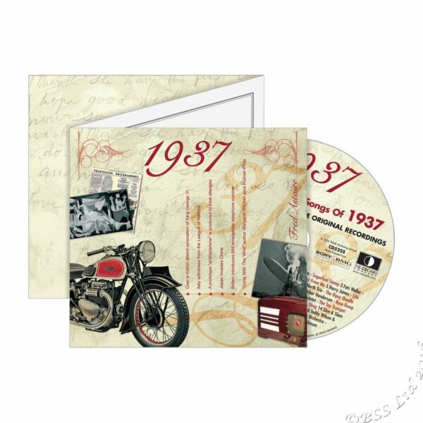 88th Anniversary Card with Original Hit Music of 1937. A Time to Remember, The Classic Years. - Image 2