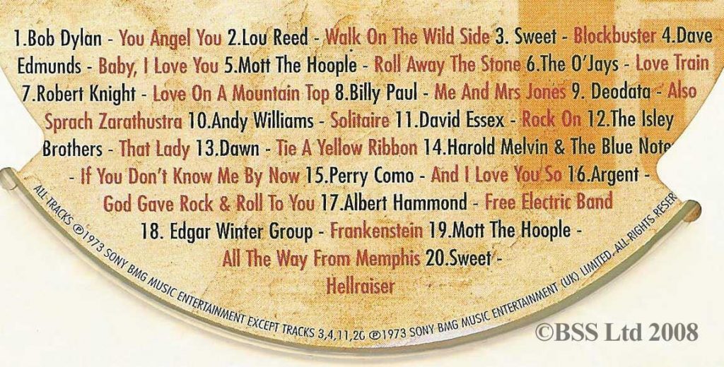 Original UK Hit Music of 1973. A Time to Remember