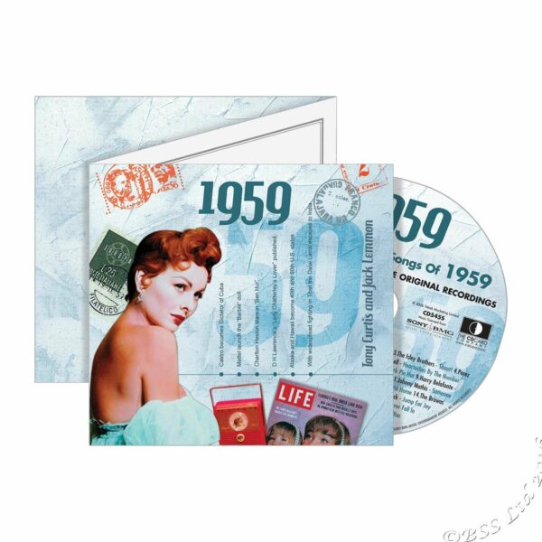 66th Anniversary Card with Original Hit Music of 1959. A Time to Remember, The Classic Years. - Image 3