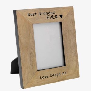 Personalised 6" x 4" Wooden Photo Frame Engraved Free