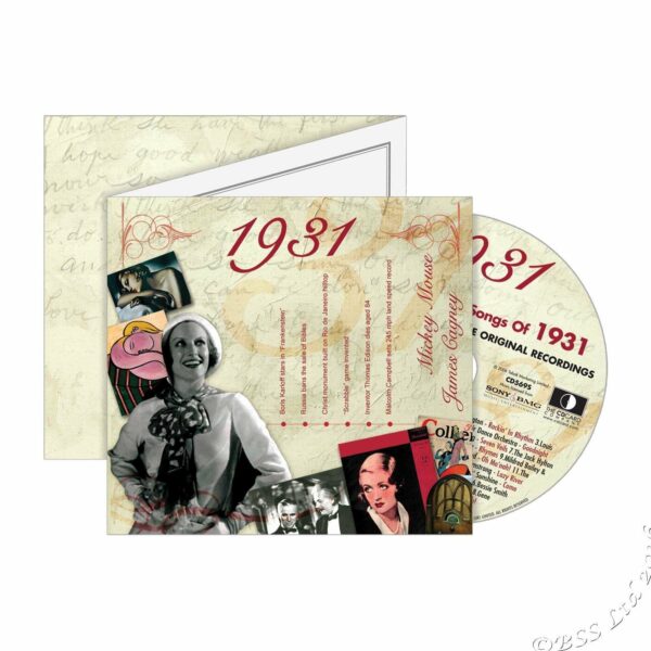 90th Anniversary or Birthday gift ~ Hit Music CD from 1931 & Greeting Card - Image 3