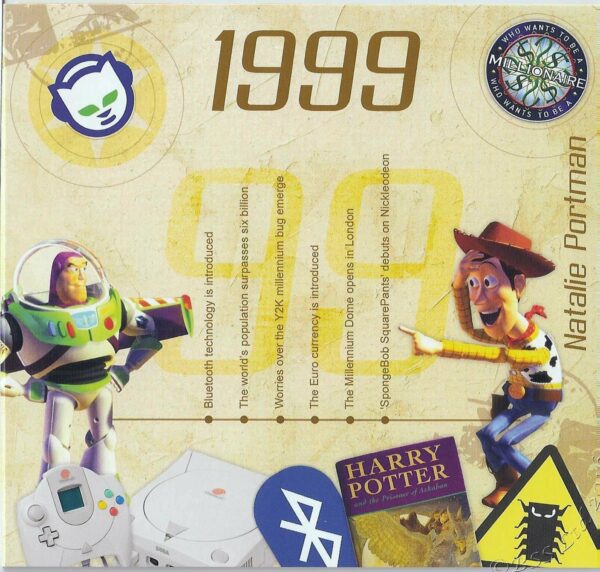 26th Anniversary Card with Original Hit Music of 1999. A Time to Remember, The Classic Years.