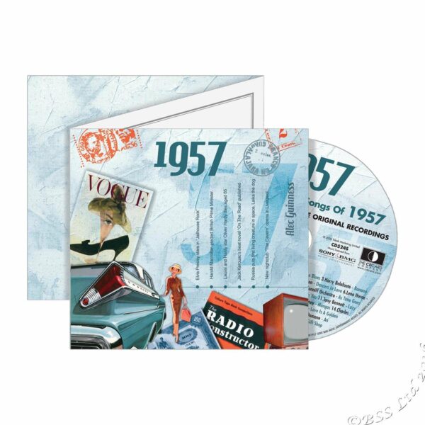 68th Anniversary Card with Original Hit Music of 1957. A Time to Remember, The Classic Years. - Image 6