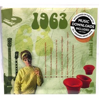 55th Emerald Wedding Anniversary gift ~ Hit Music of 1963 CD and Greeting Card front view