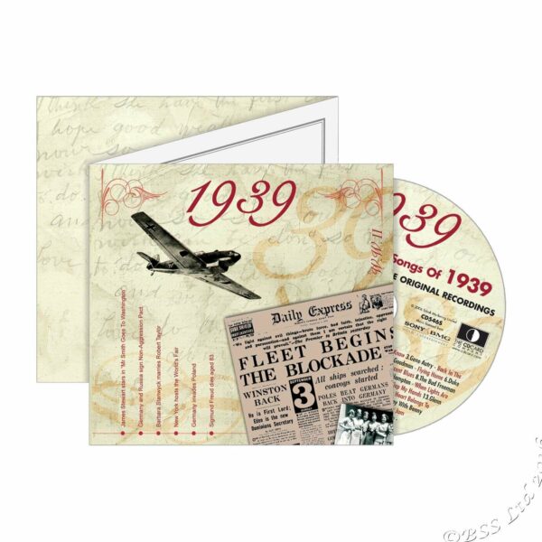 86th Anniversary Card with Original Hit Music of 1939. A Time to Remember, The Classic Years. - Image 3