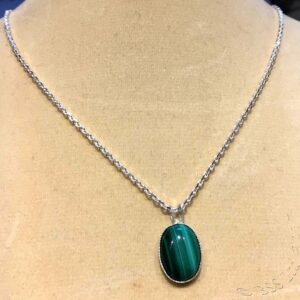 Malachite Oval Pendant - 13th Anniversary Gifts