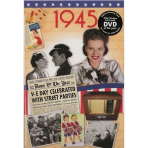 73rd Anniversary gift ~ DVD with Memories from 1945 and a Greeting Card in one front view