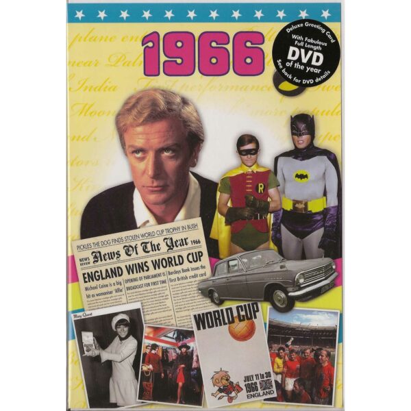 52nd Anniversary gift ~ DVD with Memories from 1966 and a Greeting Card in one front view