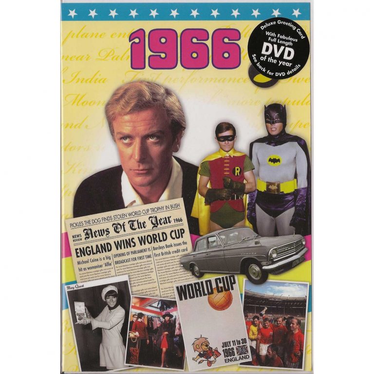 52nd Anniversary gift ~ DVD with Memories from 1966 and a Greeting Card in one front view
