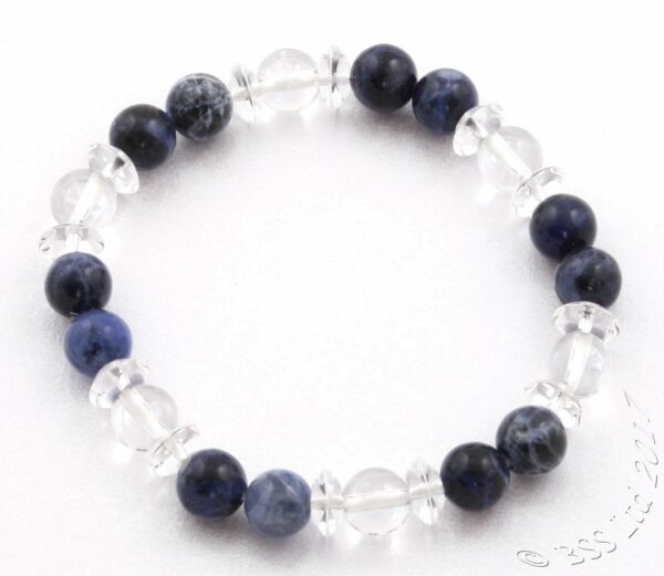 Sodalite and Crystal Gemstone Bracelet