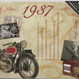 88th Anniversary Card with Original Hit Music of 1937. A Time to Remember, The Classic Years.