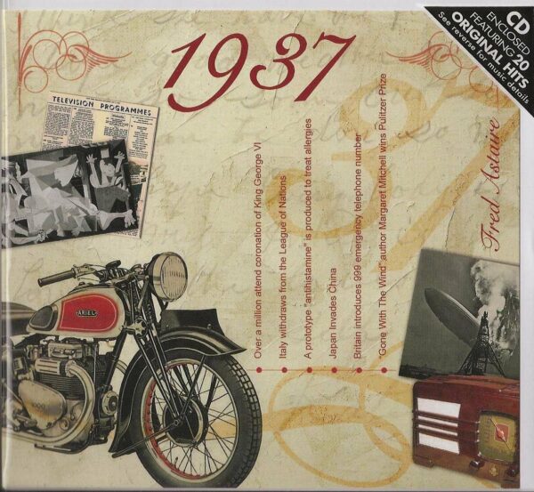 88th Anniversary Card with Original Hit Music of 1937. A Time to Remember, The Classic Years.