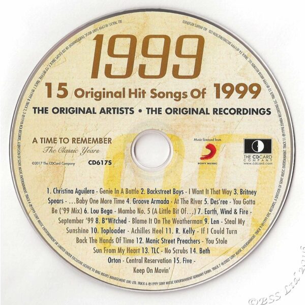 26th Anniversary Card with Original Hit Music of 1999. A Time to Remember, The Classic Years. - Image 4