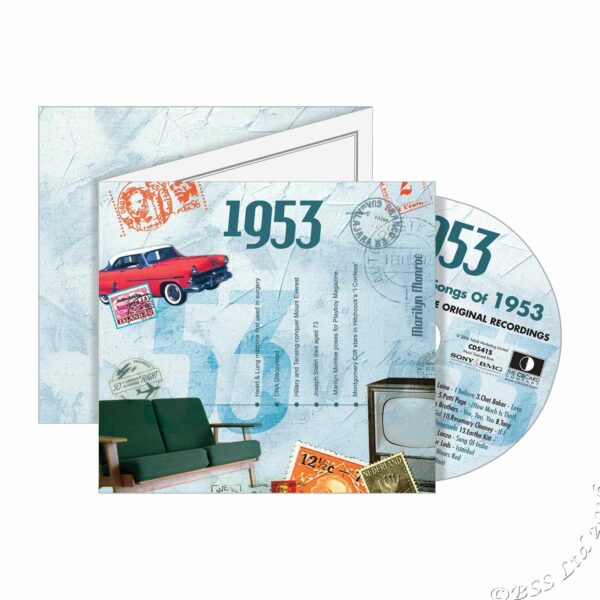 72nd Anniversary Card with Original Hit Music of 1953. A Time to Remember, The Classic Years. - Image 2