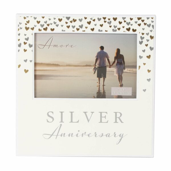 Silver Anniversary Amore Paperwrap Photo Frame 6" x 4"