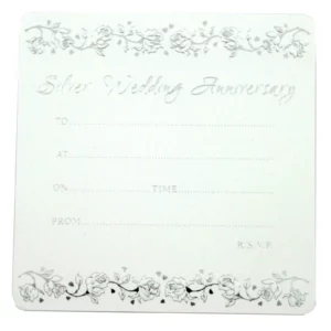 Silver 25th Anniversary Invitation Cards by Jean Barrington