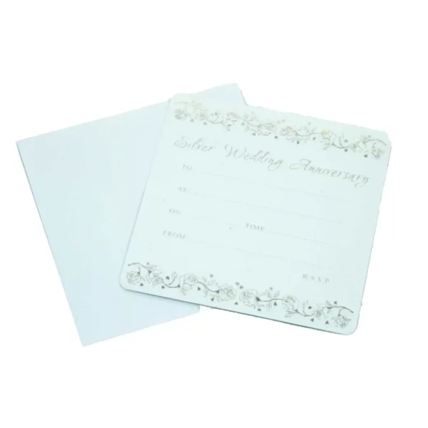 Silver 25th Anniversary Invitation Cards by Jean Barrington - Image 2