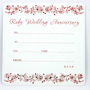 40th Anniversary Invitations Cards by Jean Barrington Ruby Wedding