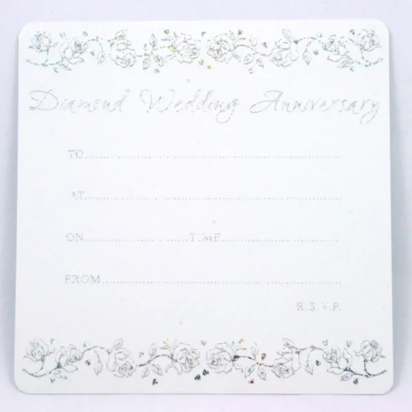 Diamond 60th Anniversary Invitation Cards (Pack of 10) by Jean Barrington