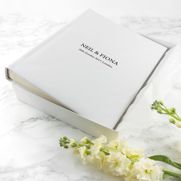 Large White Leather Photo Album