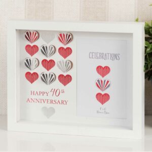 Ruby Wedding 40th Anniversary Box Photo Frame