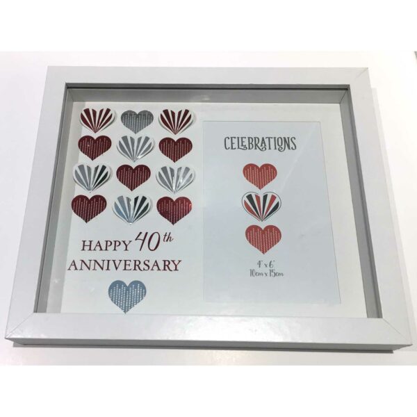 Ruby Wedding 40th Anniversary Box Photo Frame 4" x 6" WG97240