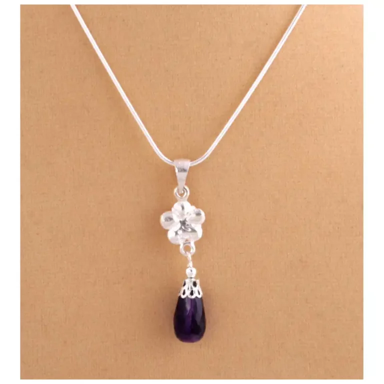 Amethyst Tear Drop Pendant