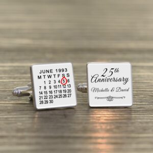 Wedding Anniversary Cuff-links White