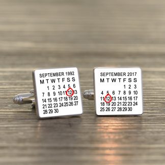 Calendar Cufflinks - White