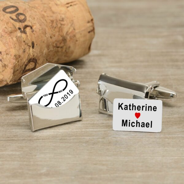 Personalised Cuff-links ~ Envelope with message inside - Image 2