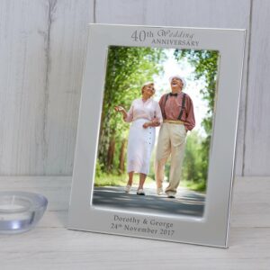 Silver-plated Wedding Anniversary Photo Frame, free personalisation