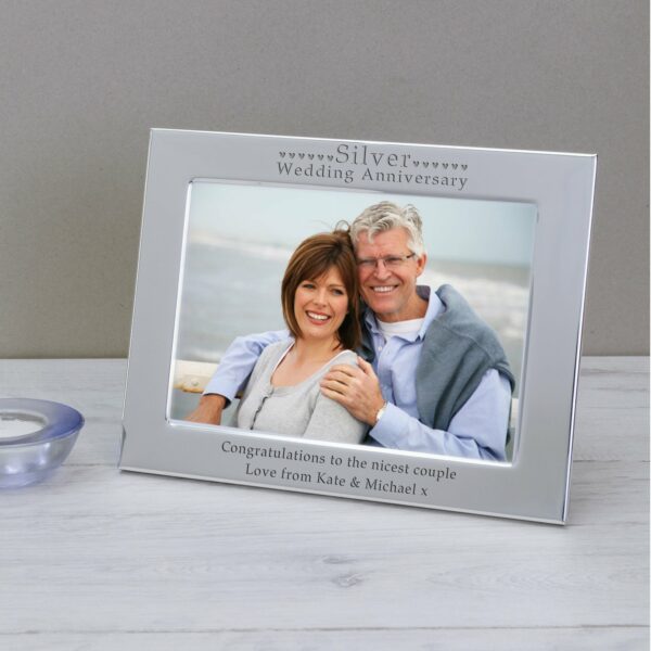 Silver Wedding Anniversary Photo Frame 5 x 7 Landscape