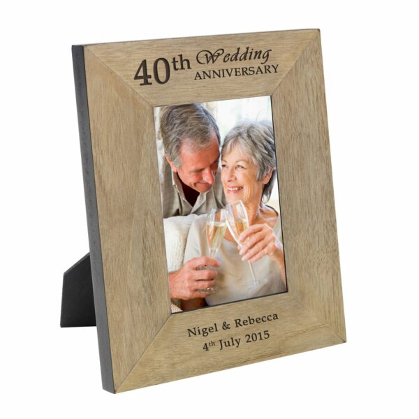 40th wedding anniversary wooden photo frame