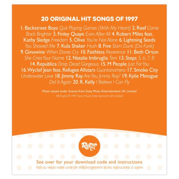 1997 Classic Years Greeting Card with Hit Songs, Download Code