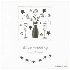 Silver 25th Anniversary Invitation Card by Jean Barrington 337