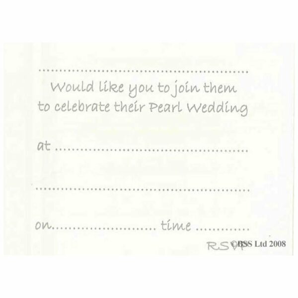 Pearl 30th Anniversary Invitation Card by Jean Barrington 343 inside